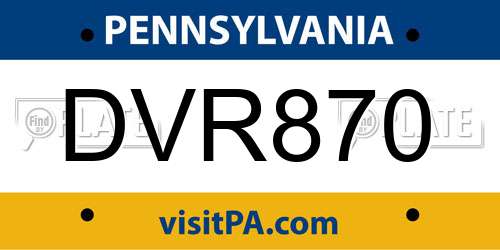 DVR870 Pennsylvania License Plate