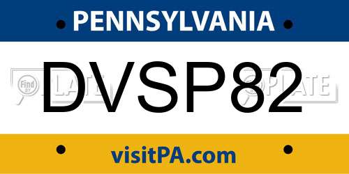 DVSP82 Pennsylvania License Plate