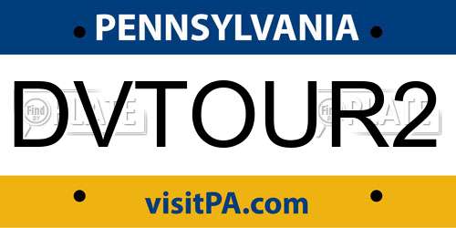 DVTOUR2 Pennsylvania License Plate