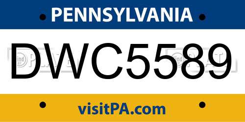 DWC5589 Pennsylvania License Plate