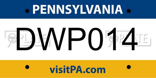 DWP014 Pennsylvania License Plate