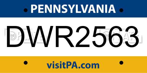 DWR2563 Pennsylvania License Plate