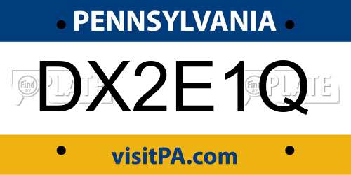 DX2E1Q Pennsylvania License Plate
