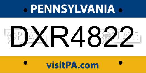 DXR4822 Pennsylvania License Plate