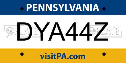 DYA44Z Pennsylvania License Plate
