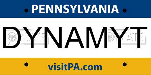 DYNAMYT Pennsylvania License Plate