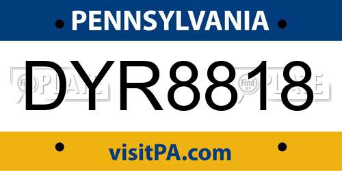 DYR8818 Pennsylvania License Plate