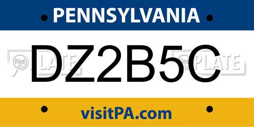 DZ2B5C Pennsylvania License Plate