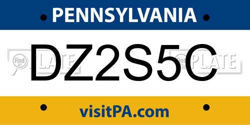 DZ2S5C Pennsylvania License Plate