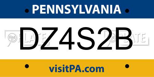 DZ4S2B Pennsylvania License Plate