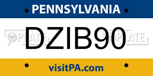 DZIB90 Pennsylvania License Plate