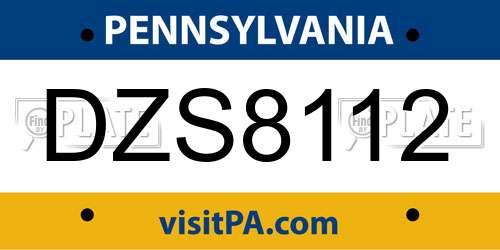 DZS8112 Pennsylvania License Plate