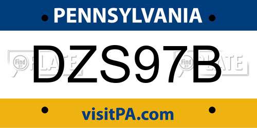 DZS97B Pennsylvania License Plate