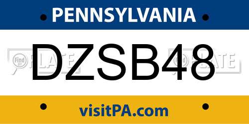 DZSB48 Pennsylvania License Plate