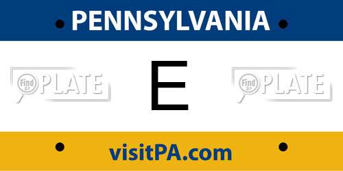 E Pennsylvania License Plate