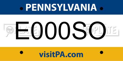 E000SO Pennsylvania License Plate