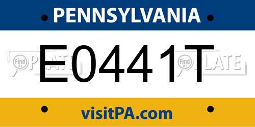 E0441T Pennsylvania License Plate