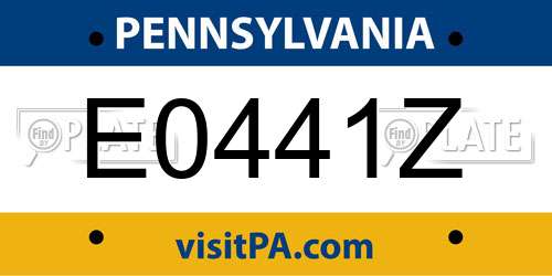 E0441Z Pennsylvania License Plate