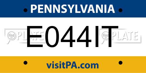E044IT Pennsylvania License Plate