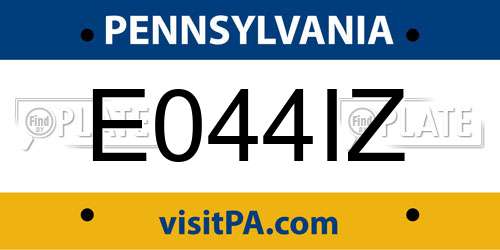 E044IZ Pennsylvania License Plate