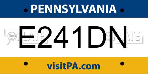 E241DN Pennsylvania License Plate