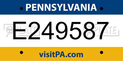 E249587 Pennsylvania License Plate