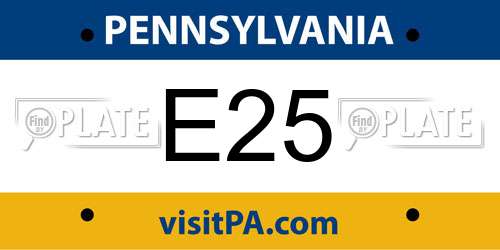 E25 Pennsylvania License Plate