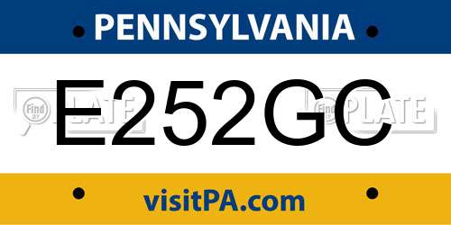 E252GC Pennsylvania License Plate