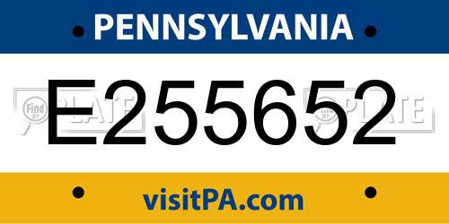 E255652 Pennsylvania License Plate