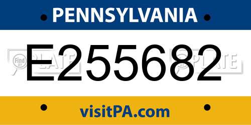 E255682 Pennsylvania License Plate