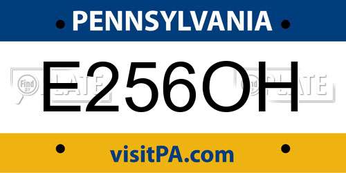 E256OH Pennsylvania License Plate