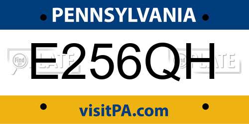 E256QH Pennsylvania License Plate