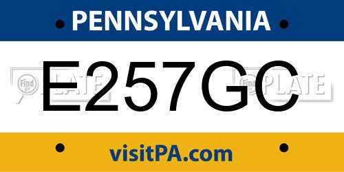 E257GC Pennsylvania License Plate