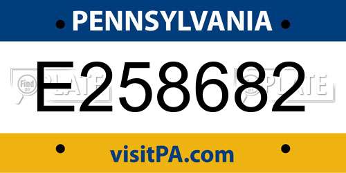 E258682 Pennsylvania License Plate