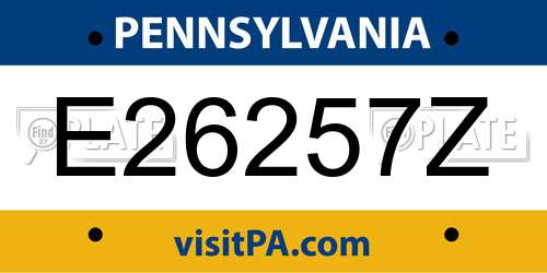 E26257Z Pennsylvania License Plate