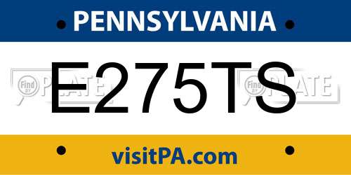 E275TS Pennsylvania License Plate