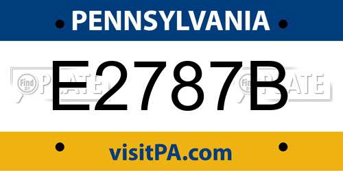 E2787B Pennsylvania License Plate
