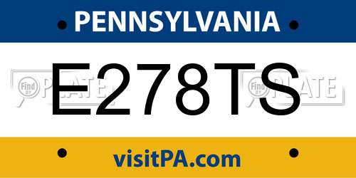 E278TS Pennsylvania License Plate