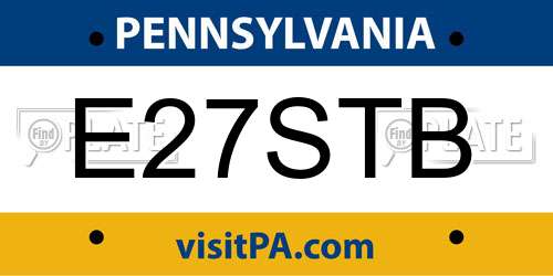 E27STB Pennsylvania License Plate