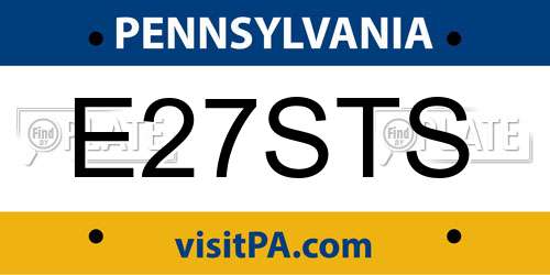 E27STS Pennsylvania License Plate