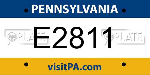 E2811 Pennsylvania License Plate