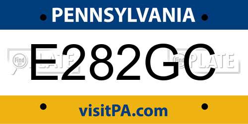 E282GC Pennsylvania License Plate