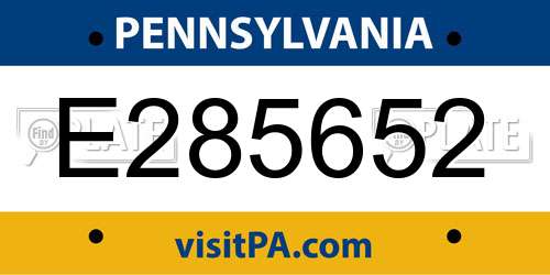 E285652 Pennsylvania License Plate