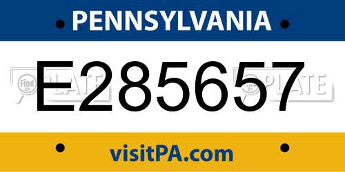 E285657 Pennsylvania License Plate