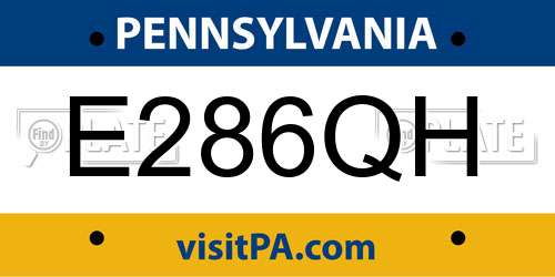 E286QH Pennsylvania License Plate