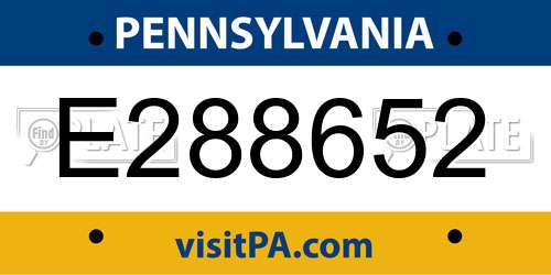 E288652 Pennsylvania License Plate