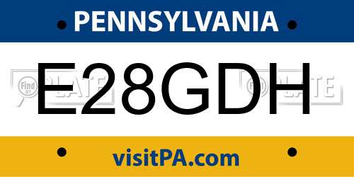 E28GDH Pennsylvania License Plate