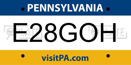 E28GOH Pennsylvania License Plate