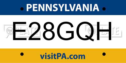 E28GQH Pennsylvania License Plate