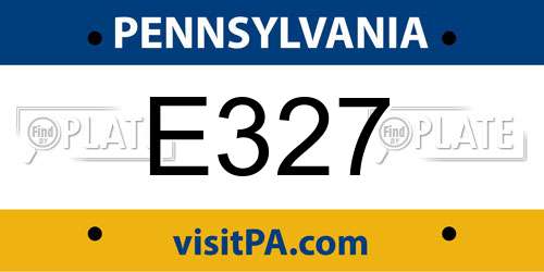 E327 Pennsylvania License Plate